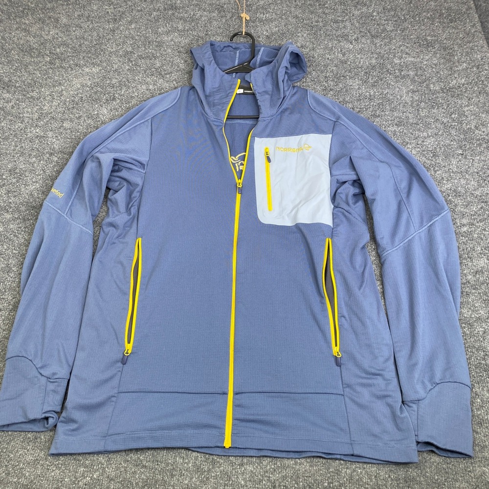 Norrona Falketind Power Grid Hooded Jacket Mens XL Vintage Indigo Polartec